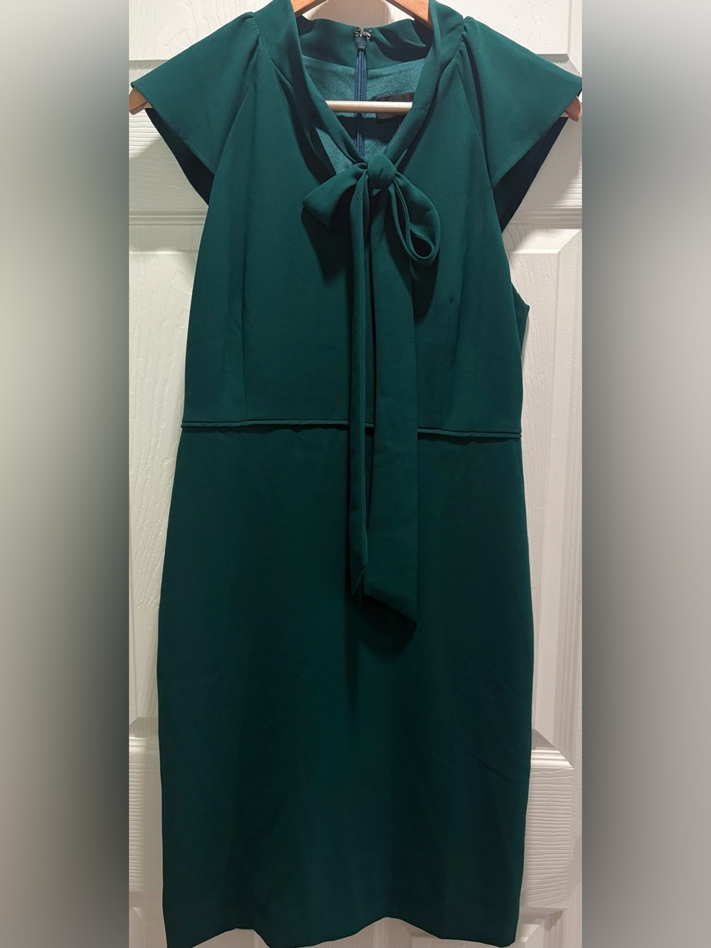 J. Crew Emerald Green Tie-Neck Midi Dress